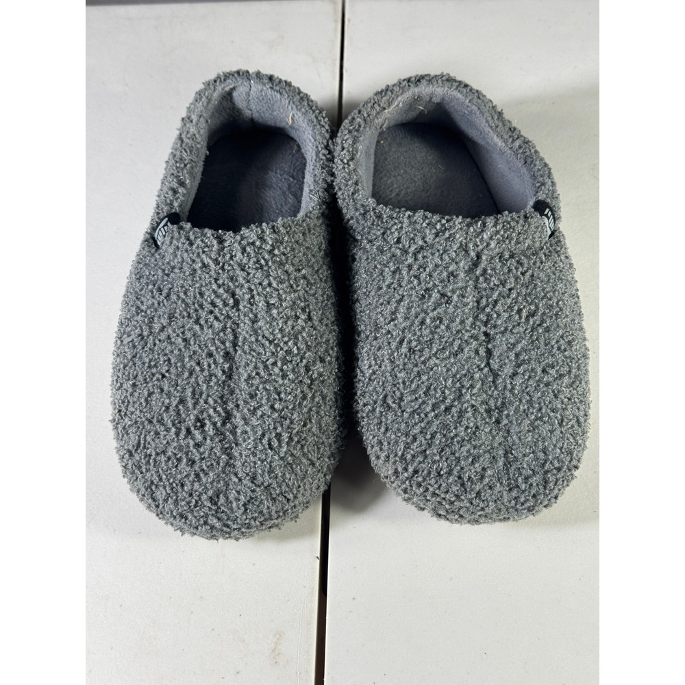RockDove Womens Gray Sherpa Faux Fur Fleece Lined Slippers House Shoes Size 5-6